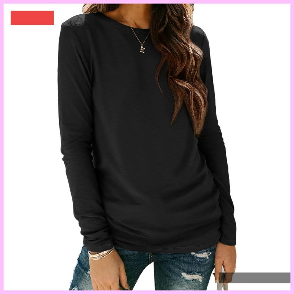 Long Sleeve Basic Tee for Women - Business Casual & Workout Top